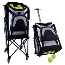 Load image into Gallery viewer, Packhopper Deluxe - Wheeled Backpack Tennis Ball Hopper with Cart and Extras